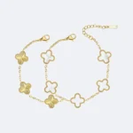 Premium Gold Bracelet with Elegant Flower Pattern